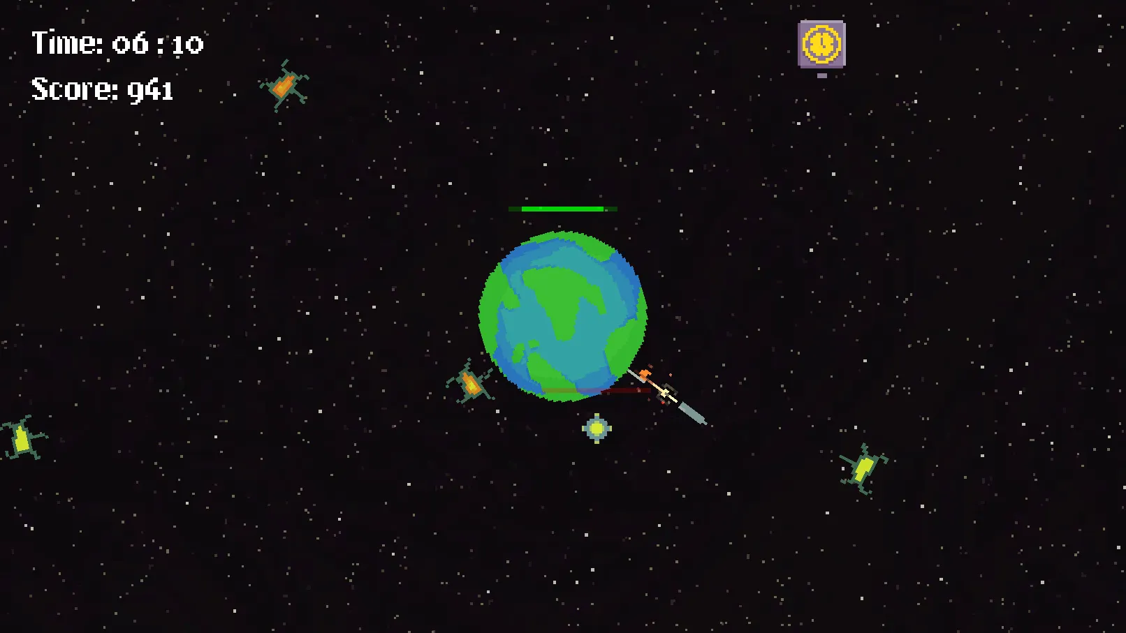 Screenshot of gameplay in Earth Defense