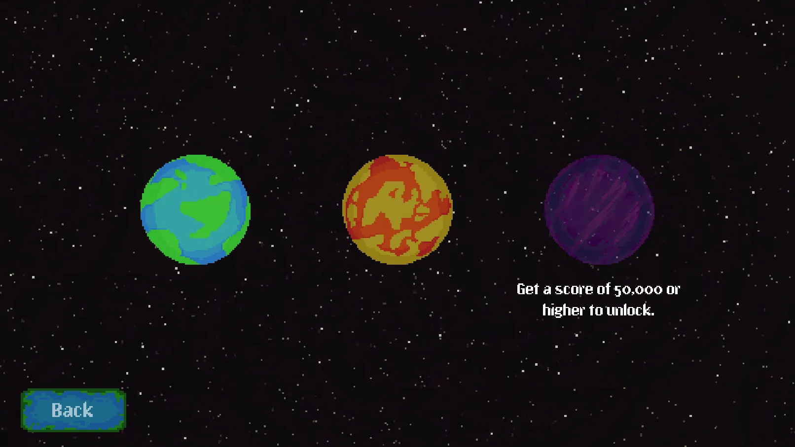Screenshot of level selection in Earth Defense