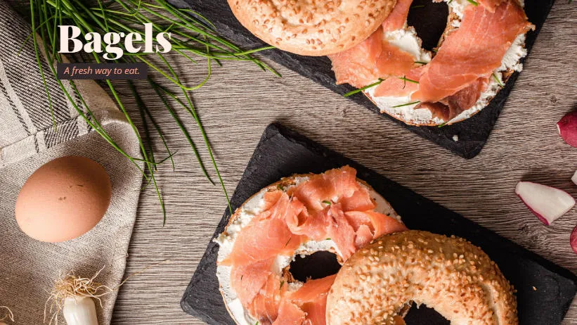 Product page for bagels