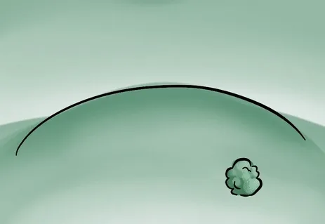 2D digital animation of bunny hopping, eating grass, and being surprised by the gopher who's hair it was eating