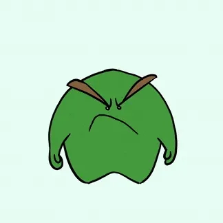 2D digital animation of angry green character with wavy eyebrows quoting Monty Python