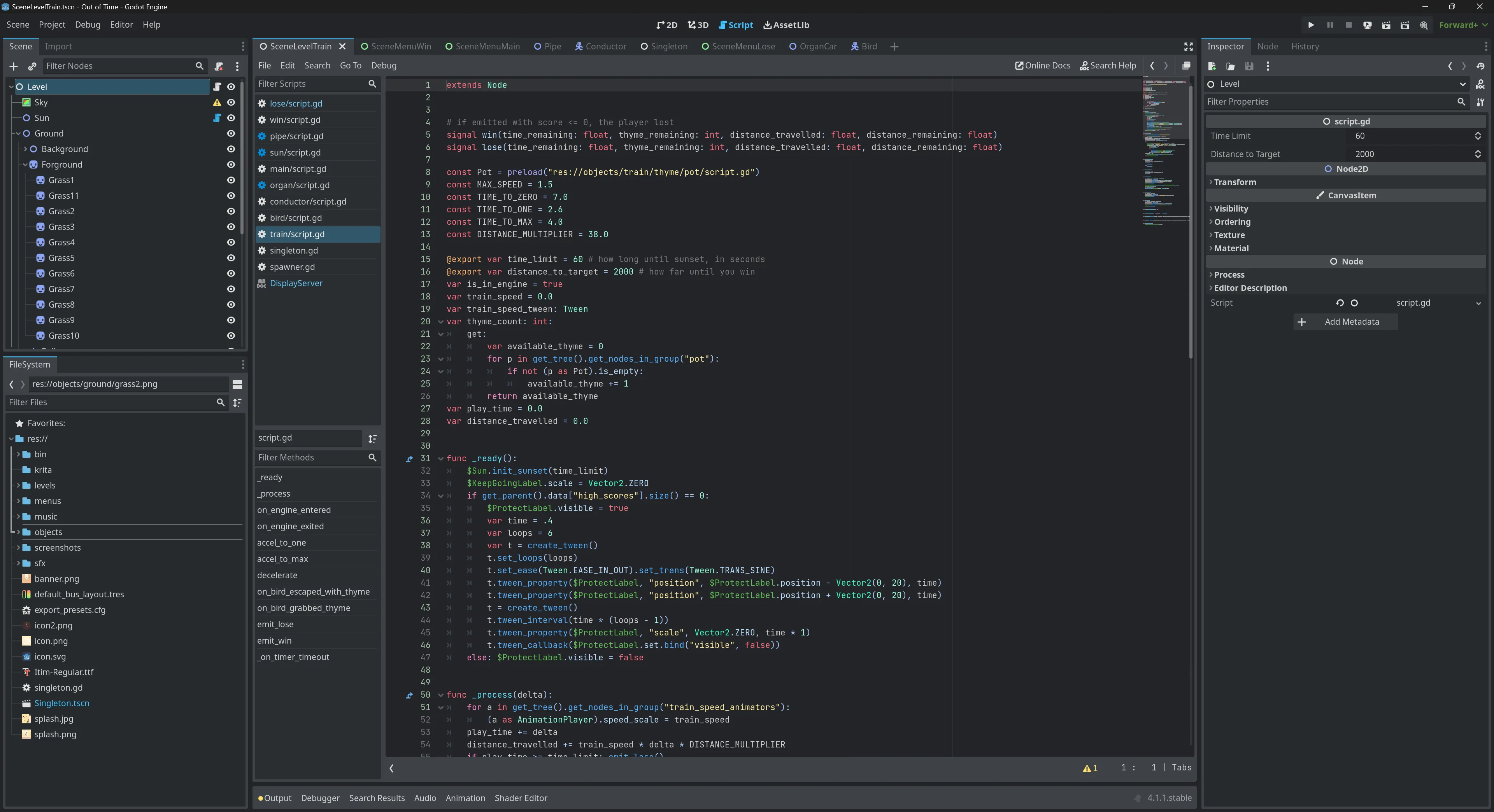 Godot scripting editor