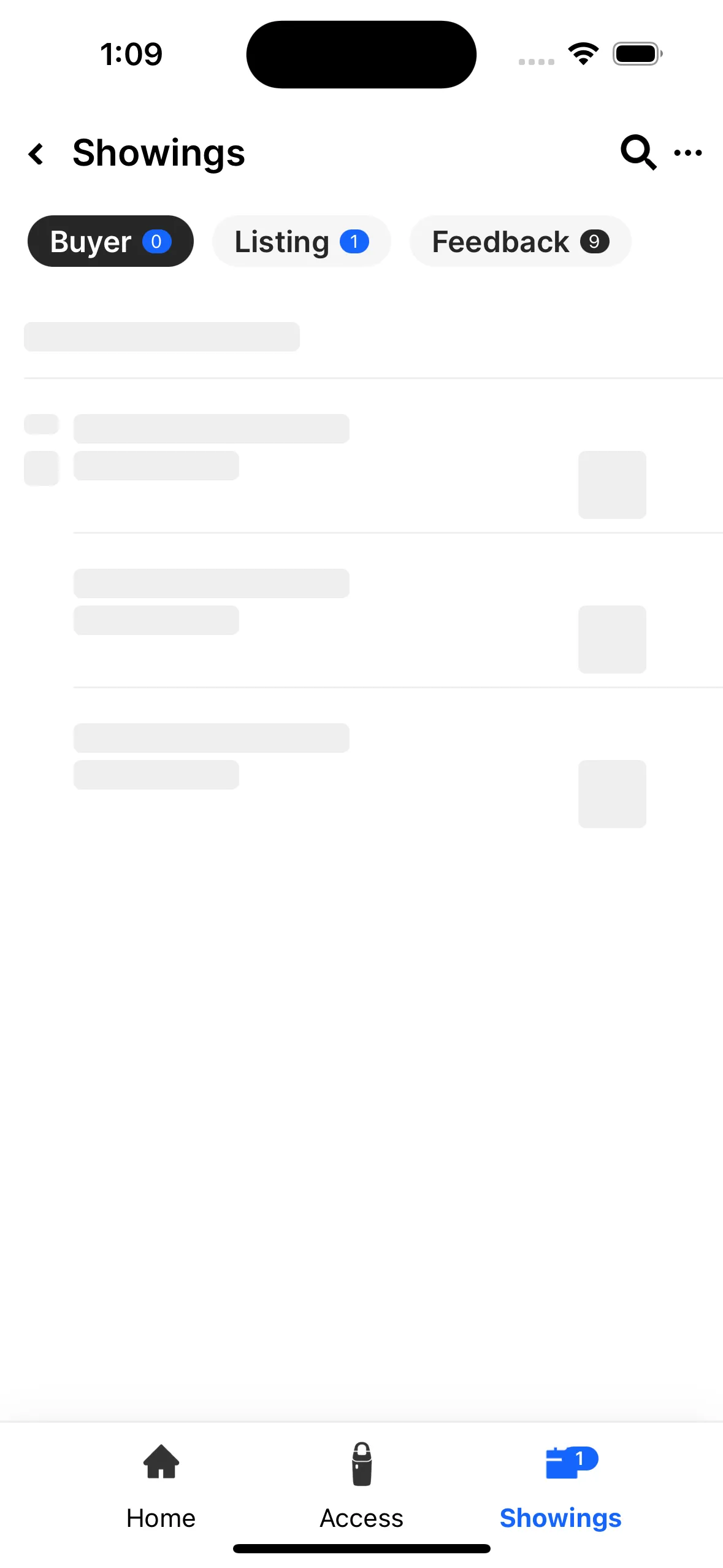 Screenshot of BrokerBay app with loading skeletons
