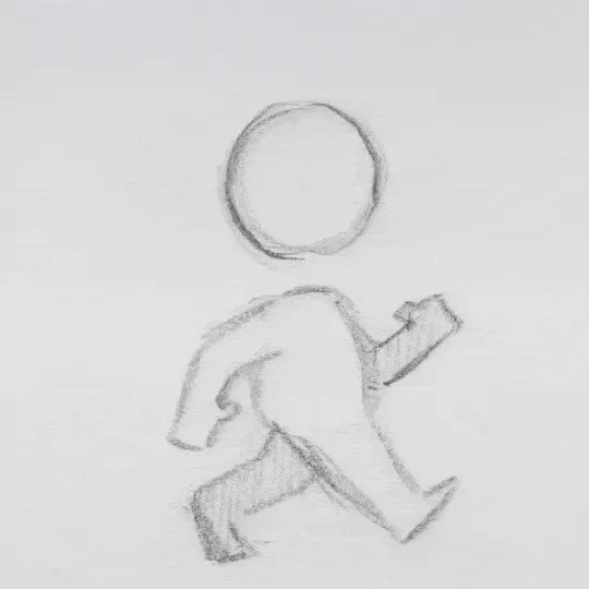 Hand-drawn walk cycle
