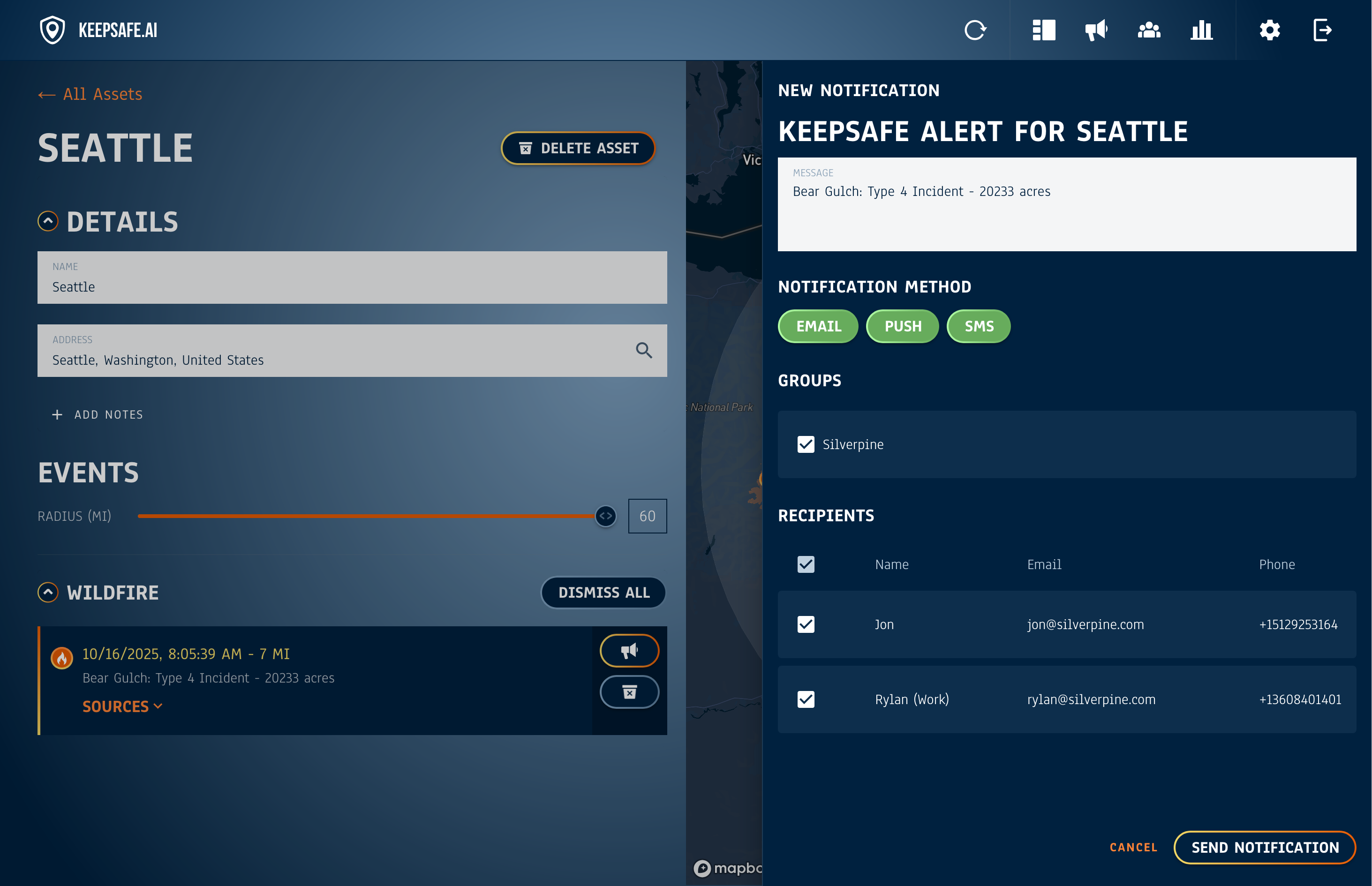 KeepSafe.ai create notification