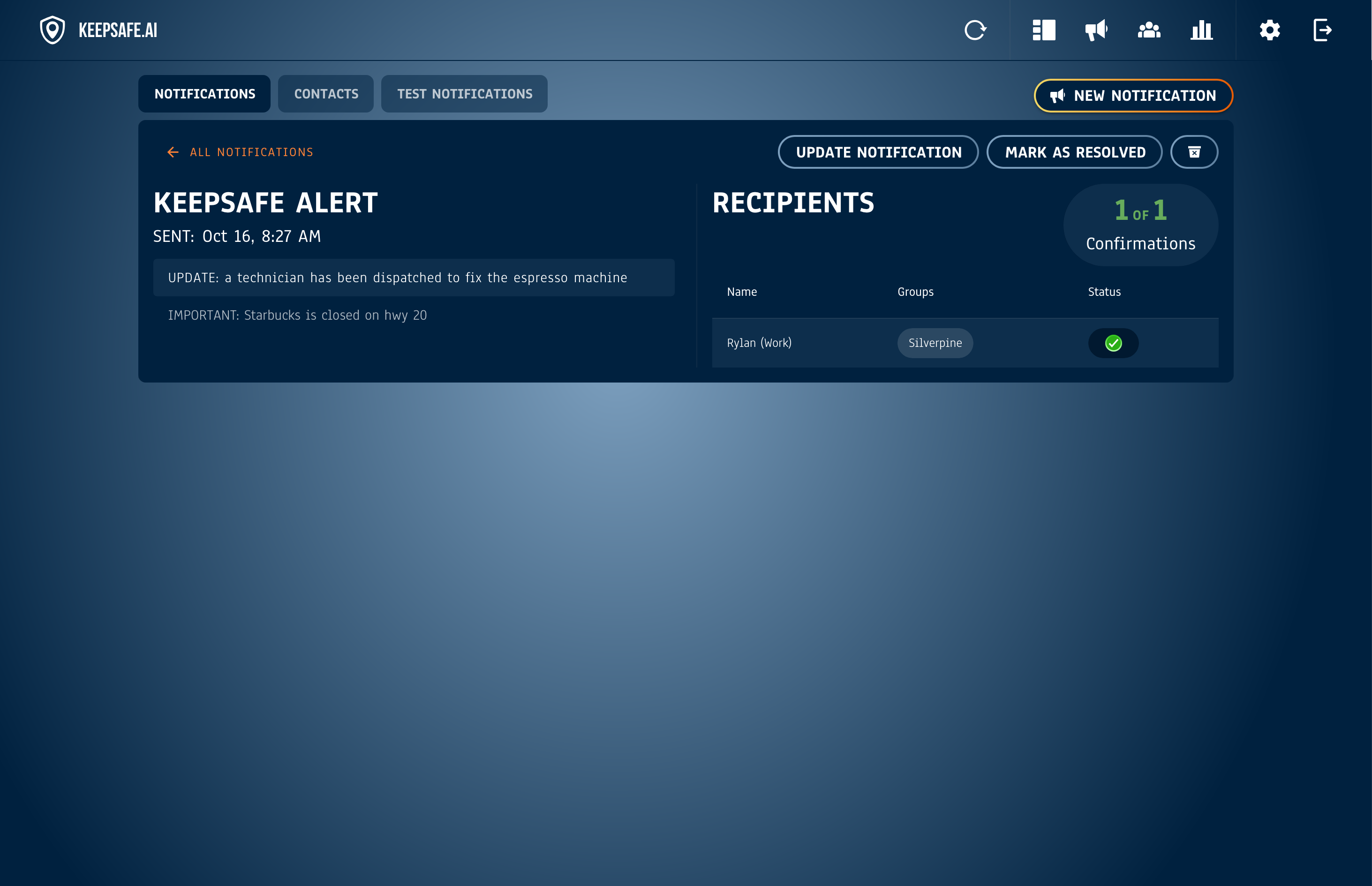 KeepSafe.ai notification